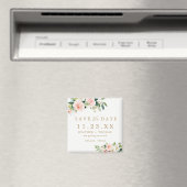 Elegante Blush Floral Speichern Sie das Datumsmaga Magnet (In Situ (Geschirrspüler))