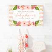 Elegante Blush Floral Watercolor Girl Dusche Banner (Insitu)