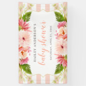 Elegante Blush Floral Watercolor Girl Dusche Banner (Vertikal)