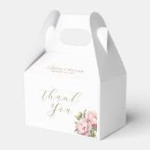 Elegante Blush Floral Watercolor Gold White Weddin Geschenkschachtel (Rückseite)