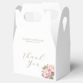Elegante Blush Floral Watercolor Gold White Weddin Geschenkschachtel (Geöffnet)