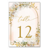 Elegante Blush Floral Wedding Bridal Tischnummer (Rückseite)
