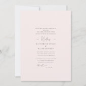 Elegante Blush Formal Hochzeit Einladung (Vorderseite)