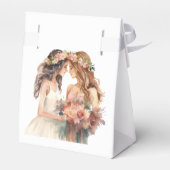 Elegante Blush Gay Pride Hochzeit Geschenkschachtel (Rückseite)