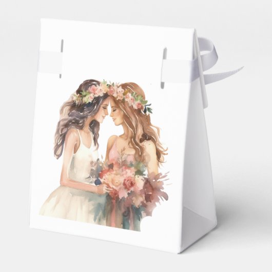 Elegante Blush Gay Pride Hochzeit Geschenkschachtel (Rückseite)