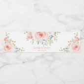 Elegante Blush Gold Aquarellfarben Rose Gastgesche Wasserflaschenetikett (Einzelnes Label)