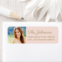 Elegante Blush Gold Foto Abschluss Rücksendeadress