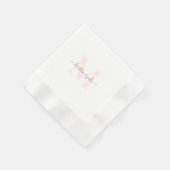Elegante Blush & Gold Monogram Swash Wedding II Serviette (Ecke)