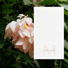 Elegante Blush & Gold Monogram Swash Wedding Serviette