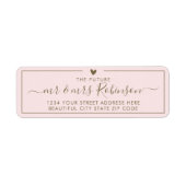 Elegante Blush-Gold-Script-Hochzeitsskrippe-Rückse (Vorne)