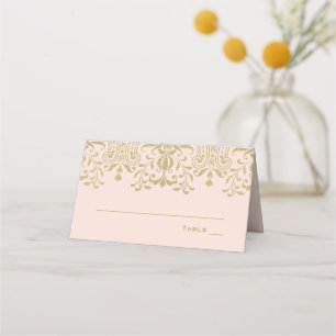 Elegante Blush Gold Vintager Glamour Hochzeit Platzkarte