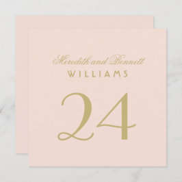 Elegante Blush Gold Wedding Monogram Tischnummer