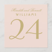 Elegante Blush Gold Wedding Monogram Tischnummer (Rückseite)