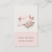 Elegante Blush Gray Nähmaschine Blumenmatte Visitenkarte (Vorderseite)
