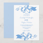 Elegante Blush Green Geometric Frame Wedding Einladung (Vorne/Hinten)