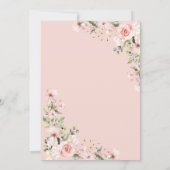 Elegante Blush Greenery Dusty Pink Floral Wedding Einladung (Rückseite)