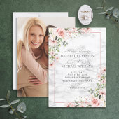 Elegante Blush Greenery Dusty Pink Floral Wedding Einladung