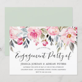 Elegante Blush & Greenery Engagement Party Einladung