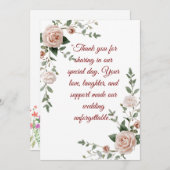 Elegante Blush & Greenery Wedding Dankeschön Card  Dankeskarte (Vorne/Hinten)