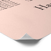 Elegante Blush-Hochzeitsstiftung Poster (Ecke)