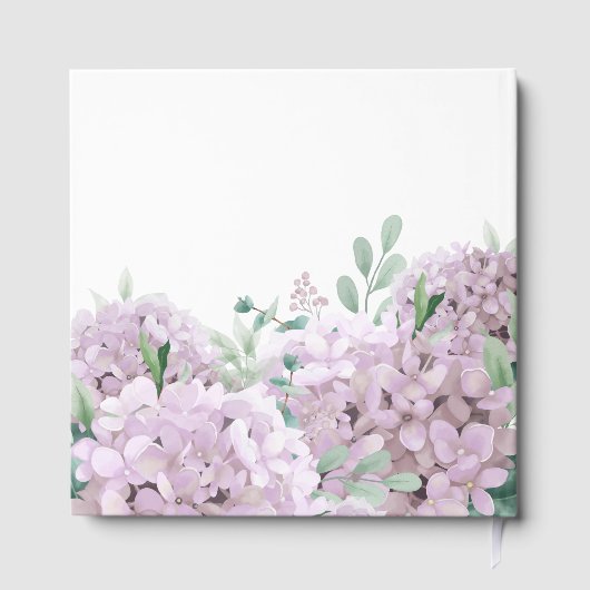 Elegante Blush Hydrangea Taufe Gästebuch (Rückseite)