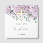 Elegante Blush Hydrangea Taufe Gästebuch (Vorderseite)