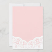 Elegante Blush Lace Wedding Einladung (Rückseite)