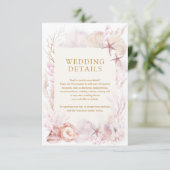 Elegante Blush Lavender Ocean Beach Hochzeiten Det Begleitkarte (Stehend Vorderseite)