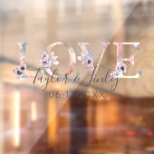 Elegante Blush Liebe Personalisiert Hochzeit Fensteraufkleber (Blatt 2)