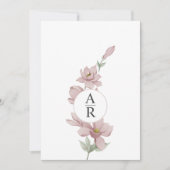 Elegante Blush Magnolia Hochzeit Einladung (Vorderseite)