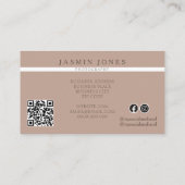 Elegante Blush-Marmor-Monogramm-QR-Code Visitenkarte (Rückseite)