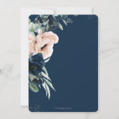 Elegante Blush Navy Blues Silver Wedding Einladung (Rückseite)
