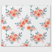 Elegante Blush Orange Wasserfarben Geschenkpapier (Flach)