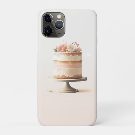 Elegante Blush Peach Floral Cake Küche Bäckerei Case-Mate iPhone Hülle (Rückseite)