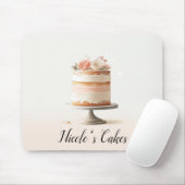 Elegante Blush Peach Floral Cake Küche Bäckerei Mousepad (Mit Mouse)