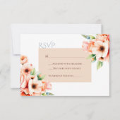Elegante Blush Peach Floral UAWG Response Card RSVP Karte (Vorderseite)