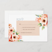 Elegante Blush Peach Floral UAWG Response Card RSVP Karte (Vorne/Hinten)