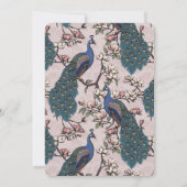 Elegante Blush Peacock Wedding Save The Date (Rückseite)