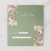 Elegante Blush Peonies Gefundene Platzkarte (Außenseite Aufgefaltet)