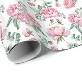 Elegante Blush Peony and Greenery Wasserfarben Geschenkpapier (Rolleneckpunkt)