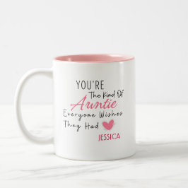Elegante Blush Personalisierte Tante Geschenk Tass Zweifarbige Tasse