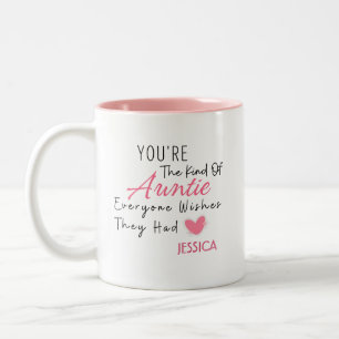 Elegante Blush Personalisierte Tante Geschenk Tass Zweifarbige Tasse