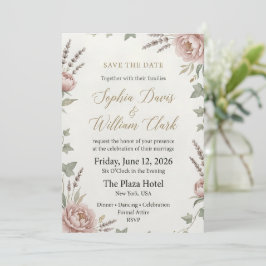 Elegante Blush-Pfingstrose Hochzeit Save the Date