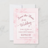Elegante Blush-Pfingstrosen-Wasserfarbe-Boho-Hochz Save The Date (Vorderseite)