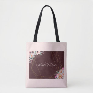 Elegante Blush-Pink-Anemone-Blumenmuster mit geome Tasche