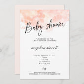 Elegante Blush Pink Babydusche Einladung (Vorne/Hinten)