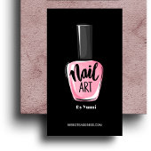 Elegante Blush Pink & Black Nail Polnische Flasche Visitenkarte