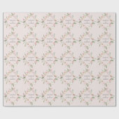 Elegante Blush Pink Bläschen-Peony Monogram Hochze Geschenkpapier (Flach)