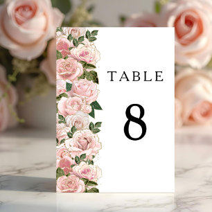 Elegante Blush Pink Bläserige Hochzeiten Tischnummer