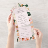 Elegante Blush Pink Bläserne Hochzeit All In One Einladung (Abreißen)